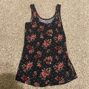 Women’s Black Floral Tank Top